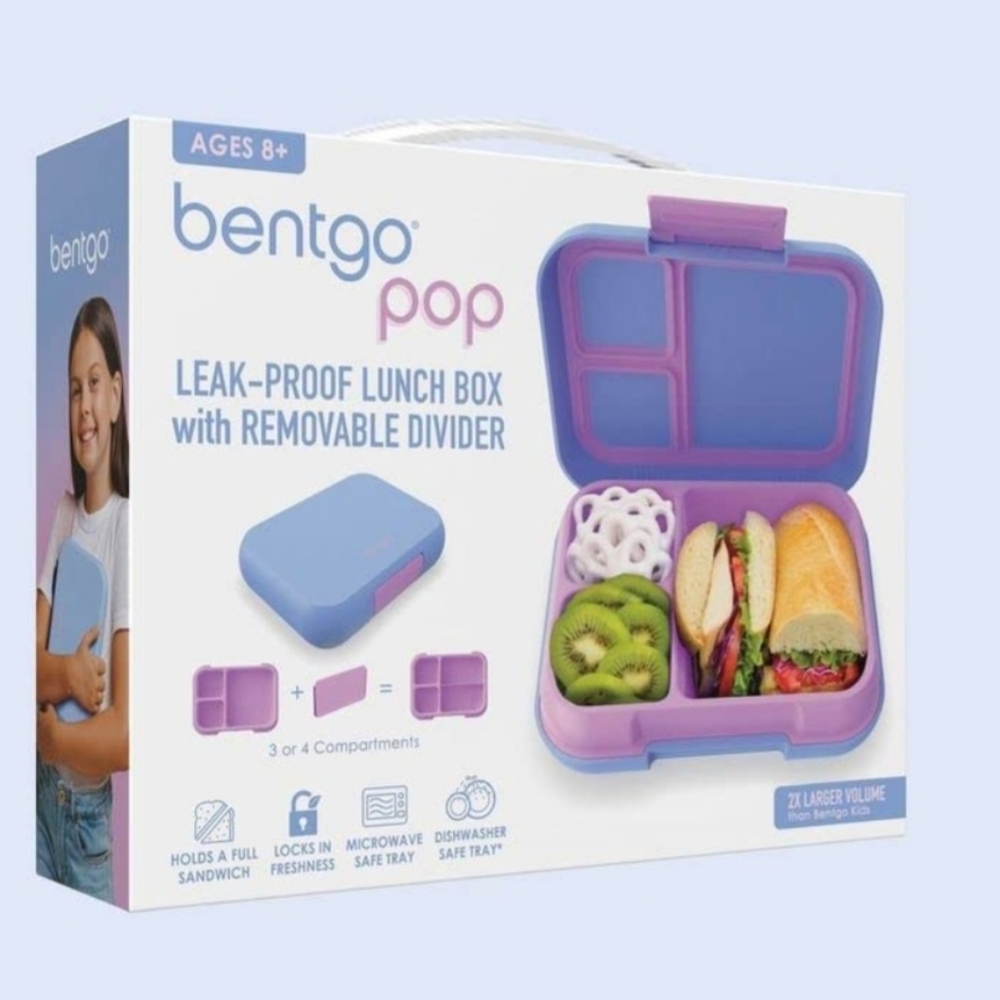 Bentgo Pop Leak-Proof Bento-Style Lunch Box with Removable Divider-3.4 C…